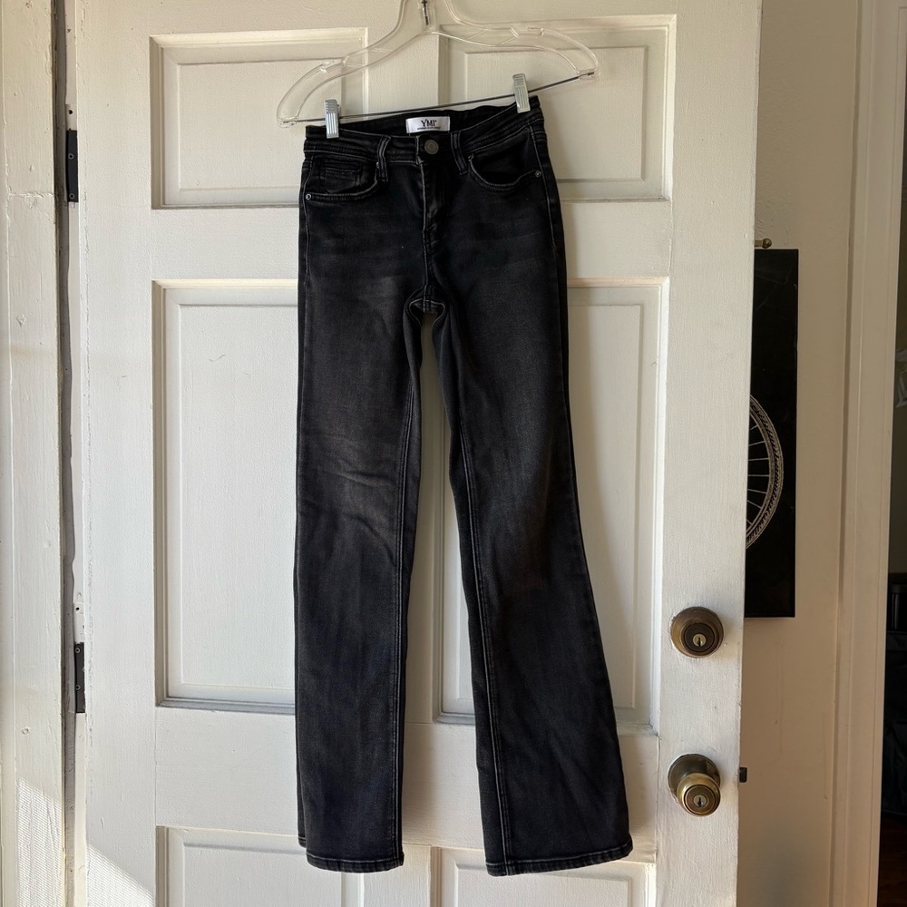 YMI Women's Dark Gray flare Leg Jeans extra flattering!!